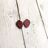 Red Anatomical Heart Stud Earrings - 2 sizes!