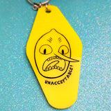 Yellow Lemongrab Unacceptable and Acceptable Hotel Keychain