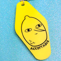 Yellow Lemongrab Unacceptable and Acceptable Hotel Keychain