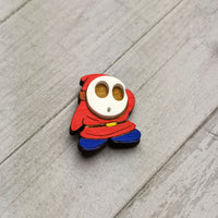 Shy Guy Painted Wood Pin