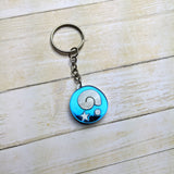 Shiny Blue Fossil Keychain