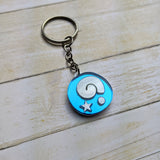 Shiny Blue Fossil Keychain