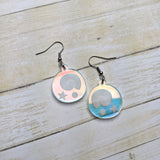 RAINBOW IRIDESCENT Fossil Dangle Earrings