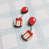 Flying Present Box Dangle Earrings