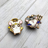 Hamtaro Spat Hand Painted Wood Pin