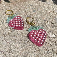 Jelly Pink Strawberry Earrings