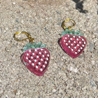 Jelly Pink Strawberry Earrings