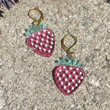 Jelly Pink Strawberry Earrings