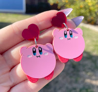 Pink Round Boi Heart Studs