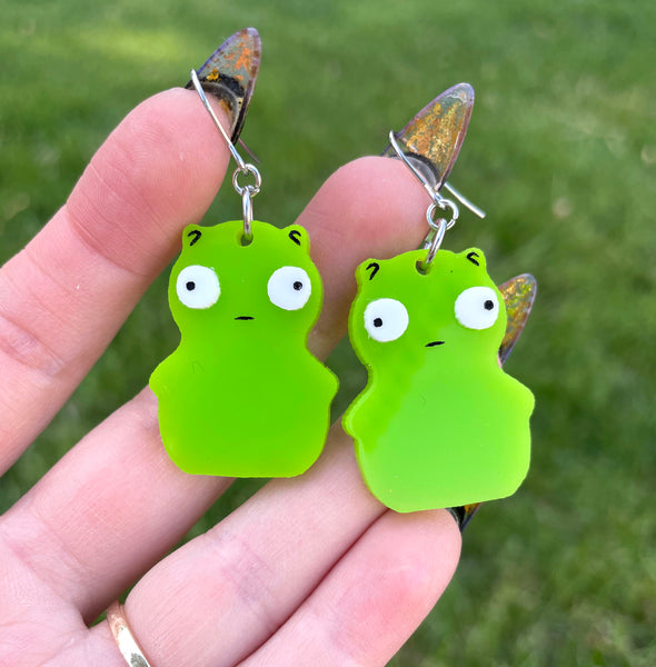 Green Toy - Dangle Earrings