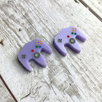 N64 Controller Stud Earrings - Light Purple