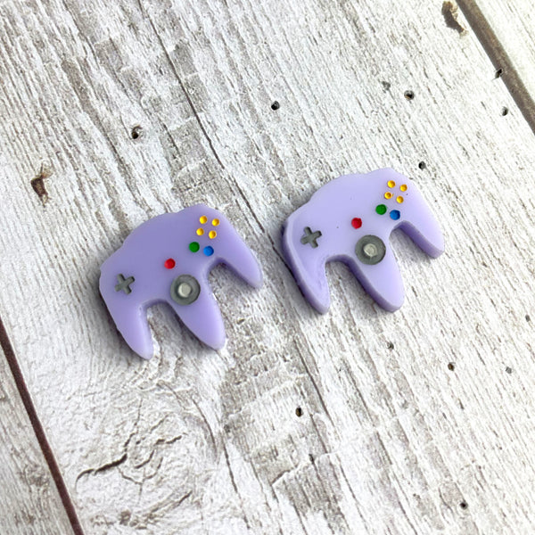 N64 Controller Stud Earrings - Light Purple