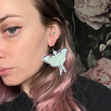 Big Luna Moth Dangle Earrings