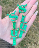 SLUT Marbled Green Earrings