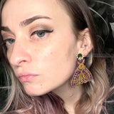 Purple Celestial Moth Earrings