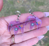 Purple Glitter Controller Earrings