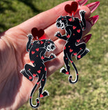 Heart Panther Earrings