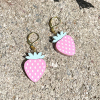 Pastel Pink Strawberry Earrings