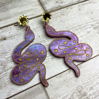 Purple Marble Celestial Snake Studs