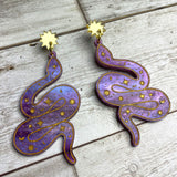 Purple Marble Celestial Snake Studs