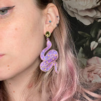 Purple Marble Celestial Snake Studs