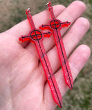 Glitter Demon Blood Sword Earrings