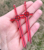 Glitter Demon Blood Sword Earrings