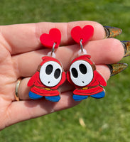 Red Heart Shy Guy Stud Earrings