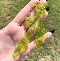 SLUT Green Glitter Earrings