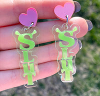 Smaller SLUT Earrings with Heart Posts