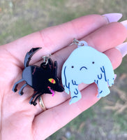 Snow Golem and Fire Wolf Pup Earrings