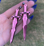 Pink Sword Earrings