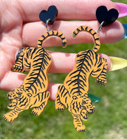 Orange Tiger Earrings